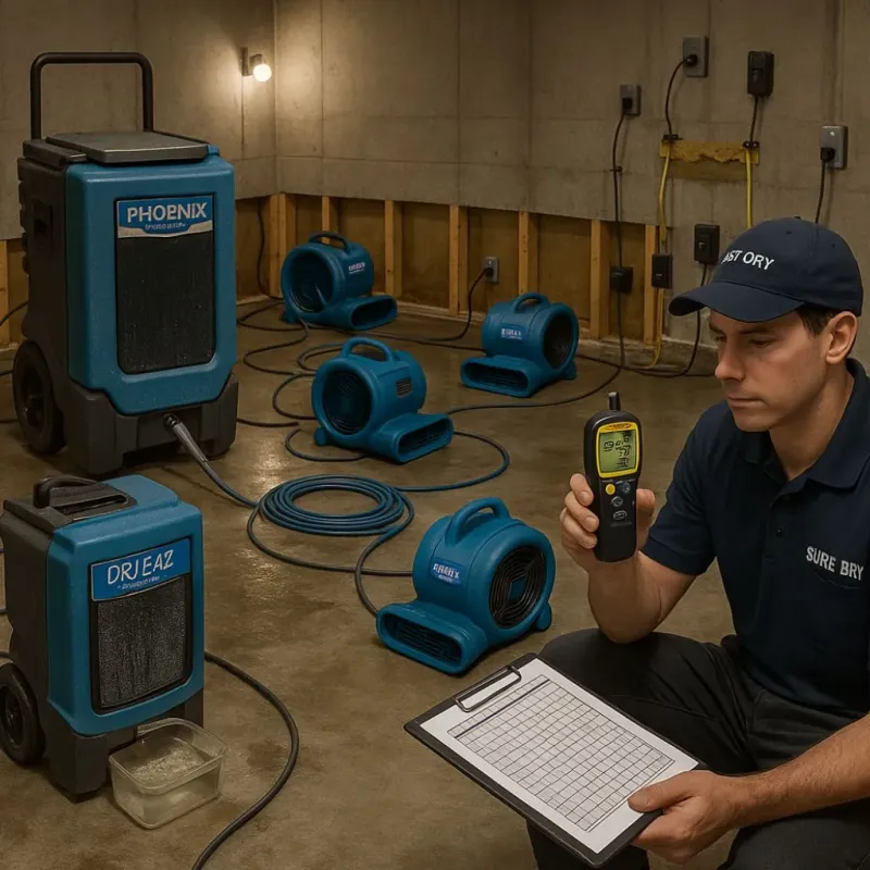 Structural Drying and Dehumidification process in Copperas Cove, TX